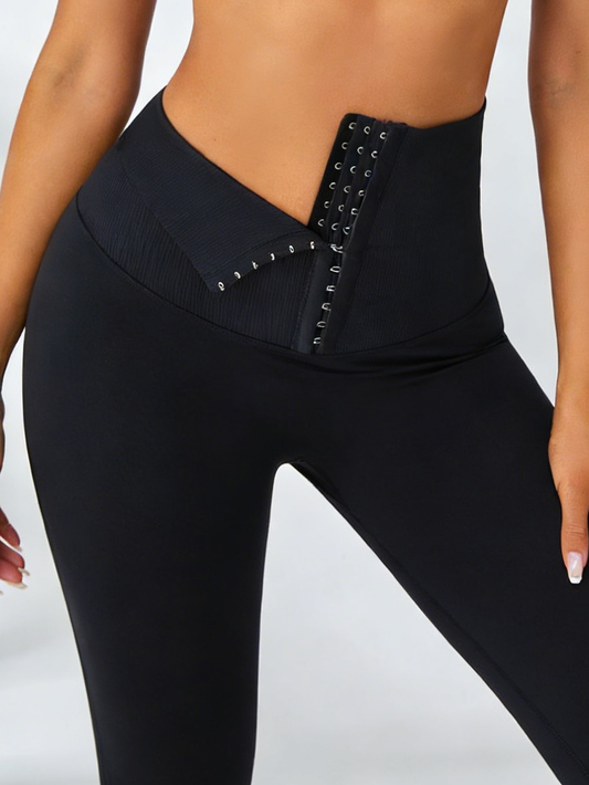 Black Leggings Add Velvet Padded High Waist Corset Leggings