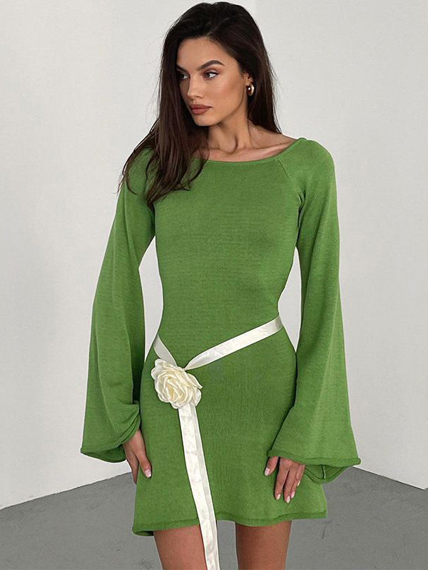 Sexy Solid Color Backless Without Bikini Set Cover-up