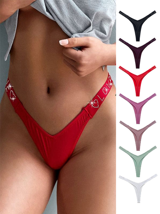 Sparkling Diamond Ice-silk Sports Panties