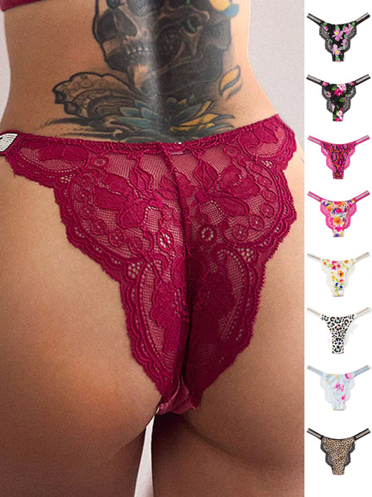 Lace Print Dazling Diamond Panties