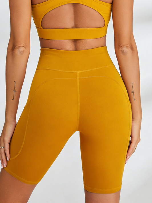 Pocket Spandex Gym Booty Shorts