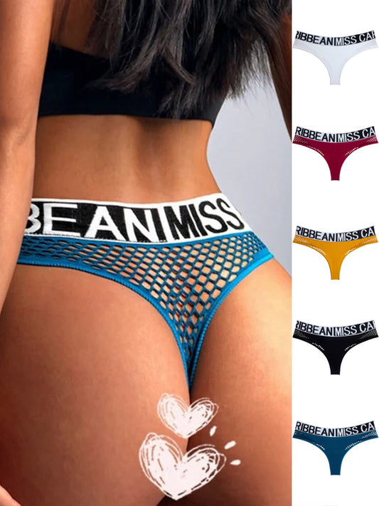 Letter Print Net Underwear