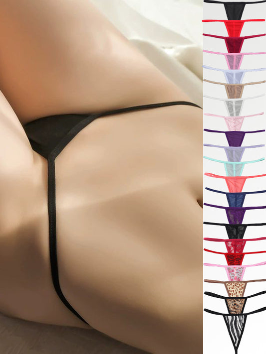 Lace Print T-back Panties
