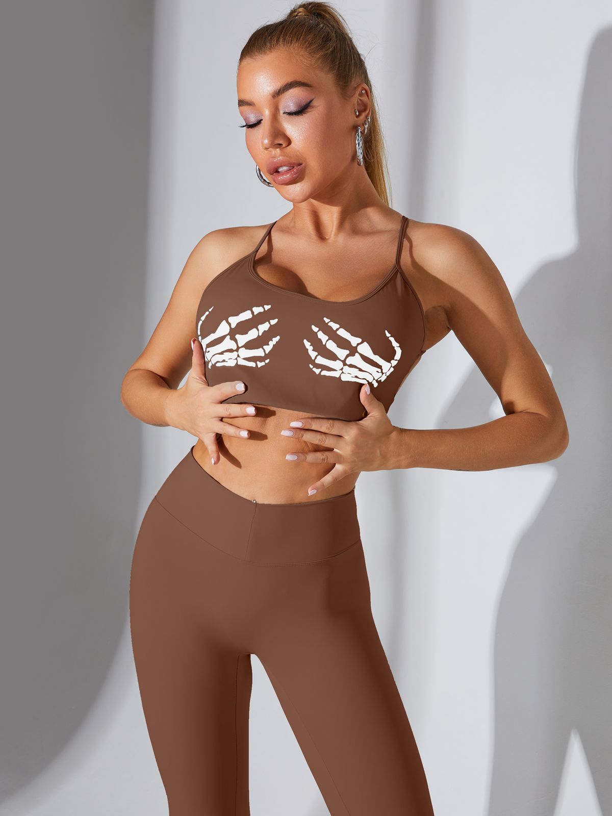 "Hand Bones" Print Scrunch Bum Leggings
