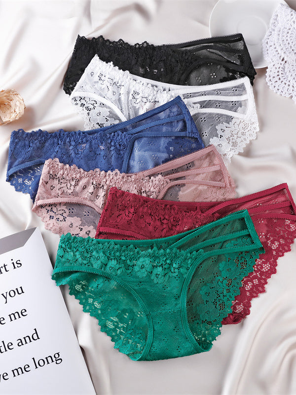 Sexy Lace Irregular Hollow Out Panties