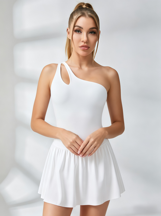 One-Shoulder Cutout Tennis Dress
