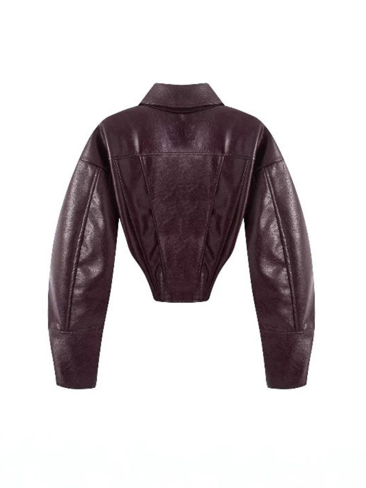 Zip Cuff Cropped Faux Leather Biker Jacket