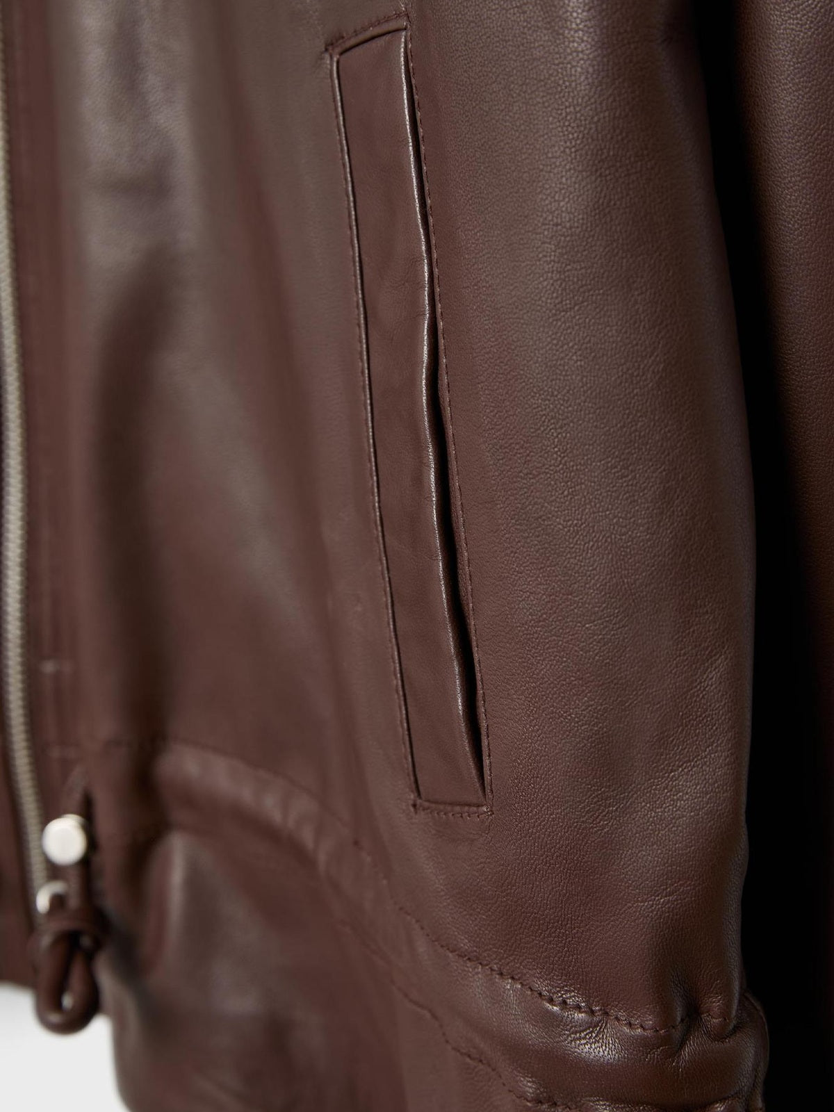 Women's Faux Leather Stand Collar Drawstring Waist Jacket