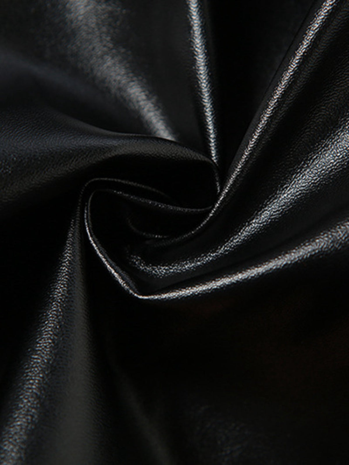 Slim Fitted Black Leather Look Sleeveless Crop Vest