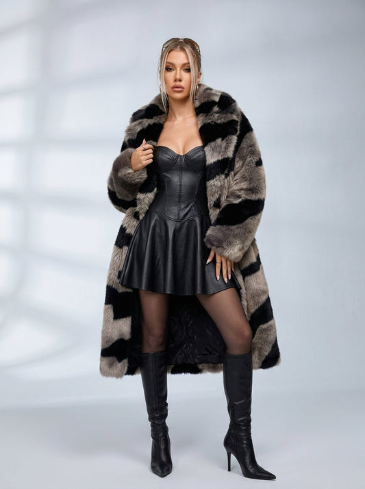 Corset-Style Faux-Leather Mini Dress