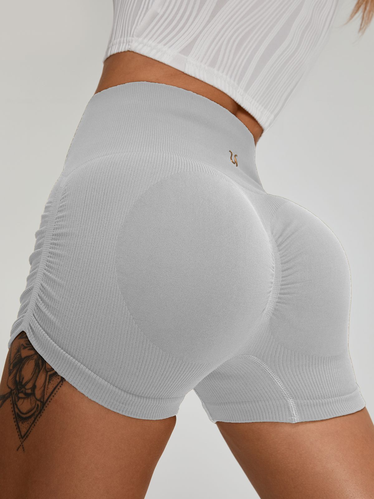 Ribbed Scrunch Bum Quick-drying Spandex Gym Booty Shorts