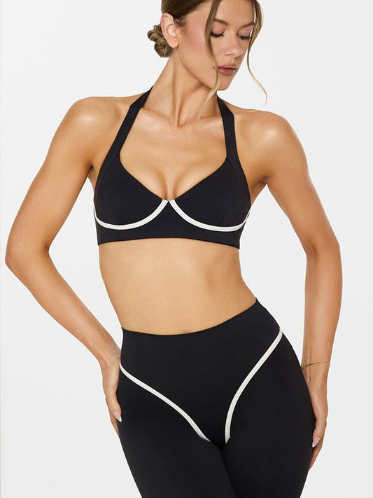 Stripes Backless Sports Bras