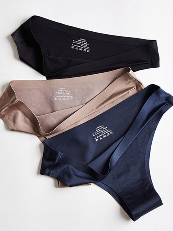 Solid Ice Silk Shorts Thong