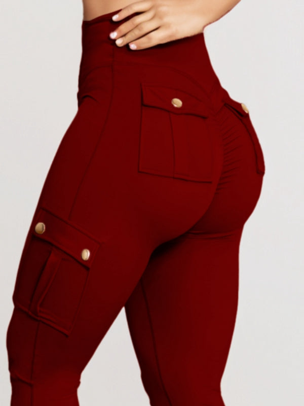 Pocket Scrunch Bum High-rise Cargo Style Leggings