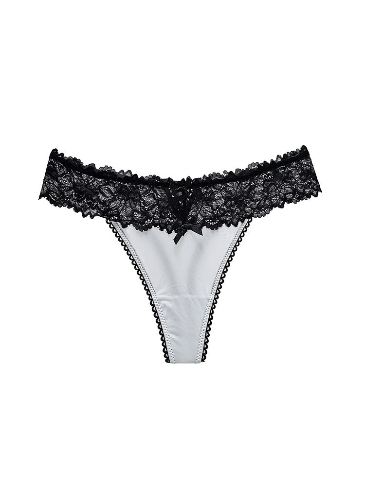 Mesh Solid Color Lace Underwears