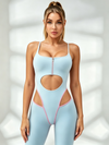 Half-Zip Cutout Compression Jumpsuit