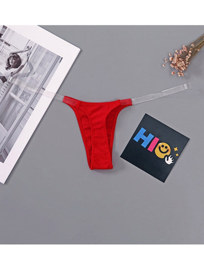 Sexy Solid Color Print T-Back Panties