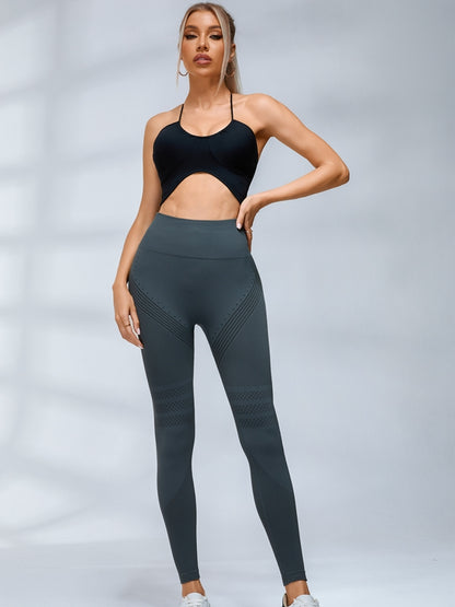 Halter Folds Pleated Backless Sports Bras