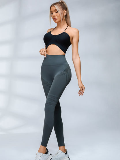 Halter Folds Pleated Backless Sports Bras