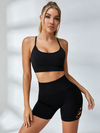 Cross Back Yoga Short Suit