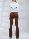 ZASUWA Female Deep V Back Scrunch Bum Flare Leggings