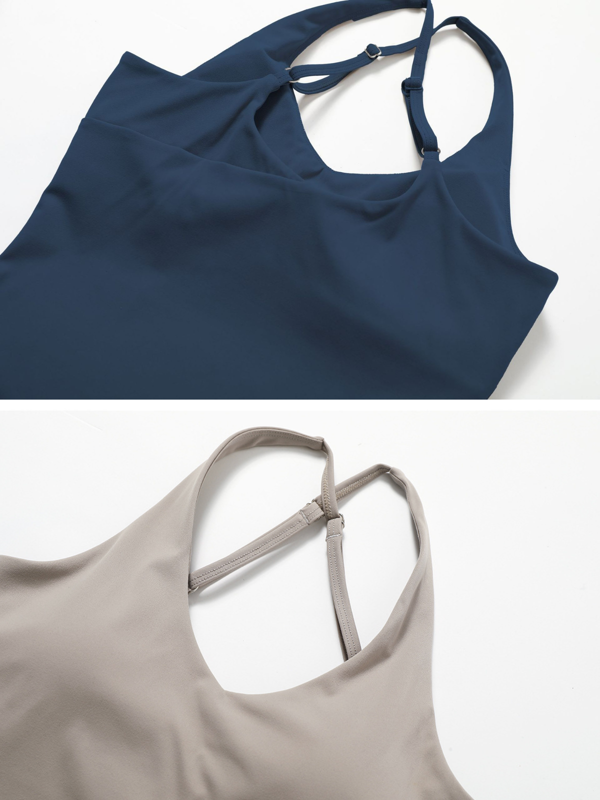 U Collar Cross Back Hollow Out Quick Dry Adjustable Strap Tank