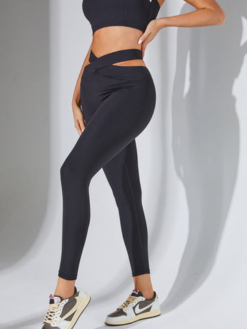 ZASUWA Damen Leggings mit ausgehöhlter Taille