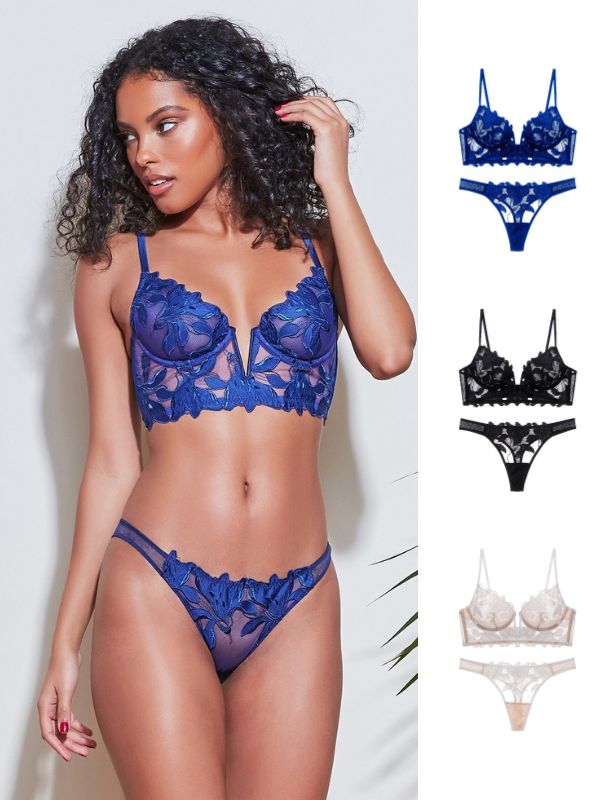 Lily Embroidered Mesh Panties