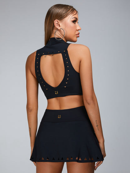 Cutout V Shape Waist Skirt