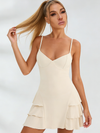 Solid Color Zipper Flounce Tennis Dress