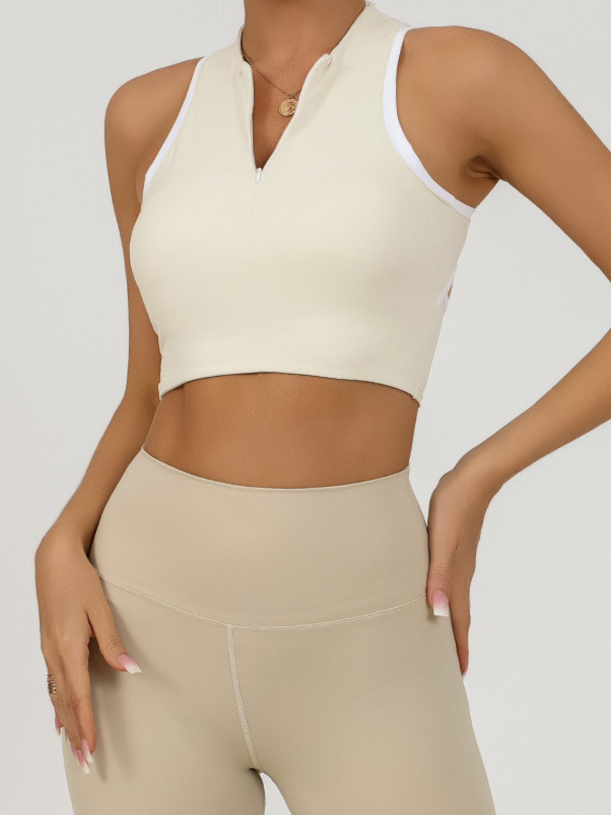 Sexy Contrast Color Hollow Out Solid Color Backless Quick Dry Tank