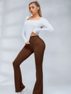ZASUWA Female Deep V Back Scrunch Bum Flare Leggings