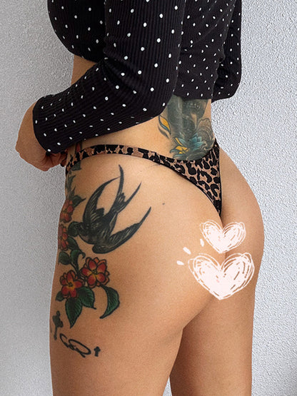 Sexy Solid Color Print T-Back Panties