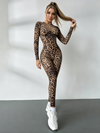 🖤ZASUWA Damenmode Leopardenmuster Rückenfreier Jumpsuit
