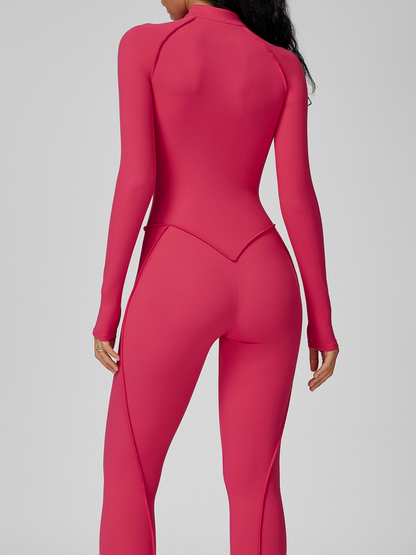 Sexy Zipper Stitch Performance Jumpsuit