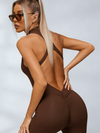 Zipper Cutout Scrunch Bum Jumpsuit