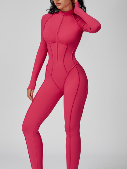 Sexy Zipper Stitch Performance Jumpsuit
