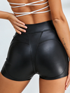❤ZASUWA Female Sexy Faux Leather Push Up Design Lace-up Leggings