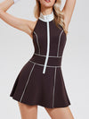 Zipper Stripe Tennis Dress
