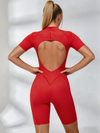Sexy Backless Zipper Scrunch Bum Romper