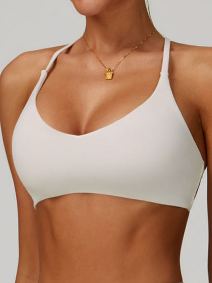 Cross Back V-neck with Chest Pads Quick Dry Push Up Design Short Tracksuit