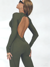 ZASUWA Female Heart Backless Long Sleeves Jumpsuit