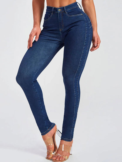 Sexy Denim Elastic Tight Pocket Cargo Leggings