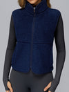 ZASUWA Female Fleece Zipper Pocket Stand Up Collar Vest Jacket