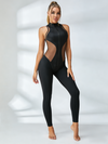 Unique Mesh Zipper Jumpsuit
