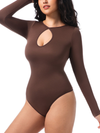 ZASUWA Female Cutout Seamless Long-Sleeve Sexy Tight Shapewear Bodysuits