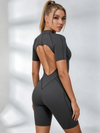 Sexy Backless Zipper Scrunch Bum Romper