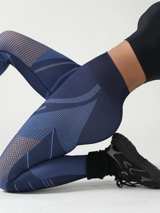 ZASUWA Female Sexy Fishnet Contrast Color Print Leggings