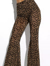 ZASUWA Female Sexy Leopard Print Semi-trasparent Mesh Flare Leggings