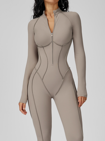 Sexy Zipper Stitch Performance Jumpsuit